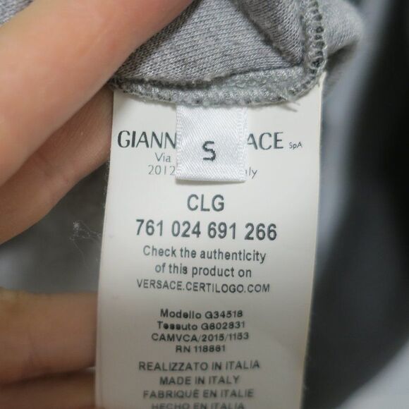 AUTHENTIC VERSACE COLLECTION STUDDED SWEATSHIRT GREY gold STARS size Small LUXE - Picture 9 of 11